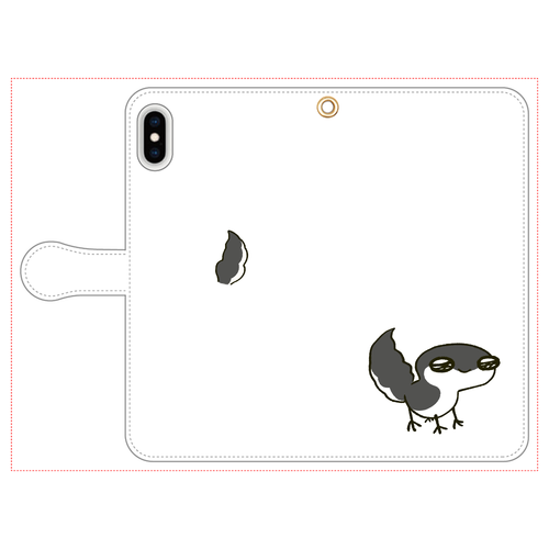 レオパ（ブラックナイト）×ホワイト｜手帳型スマホケース iPhone Xs MAX 手帳型スマホケース