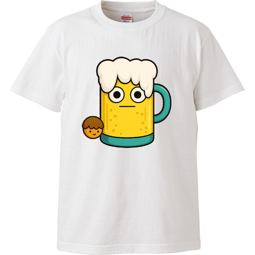 ビールにはたこ焼き ハイクオリティーTシャツ