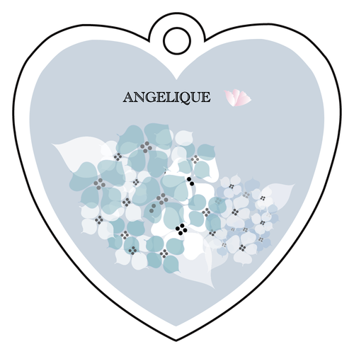 紫陽花ブルー！ アクリルキーホルダー　ハート形 (6cm)