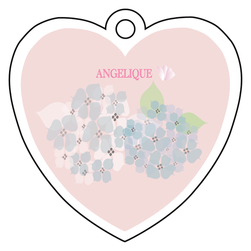 紫陽花ピンク！ アクリルキーホルダー　ハート形 (6cm)