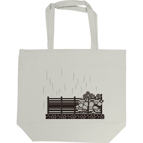 竹垣と紫陽花 トートバッグL キャンバストート L