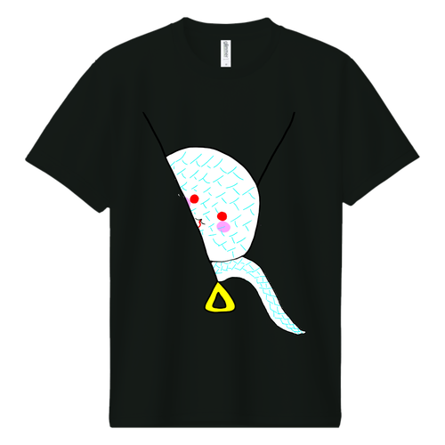 ひょっこりしろへびさん ドライＴシャツ