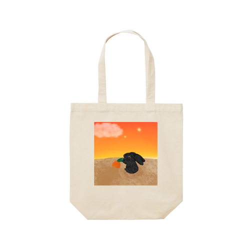 にんじんの収穫/夕方・うさぎ レギュラーキャンバストートバッグ(M) (フルカラー転写プリント)