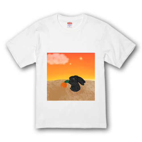 にんじんの収穫/夕方・うさぎ プレミアムTシャツ