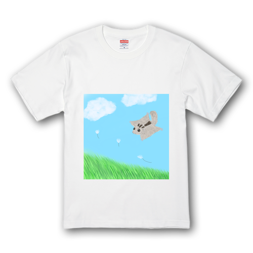 風に乗って/モモンガ・春モチーフ プレミアムTシャツ