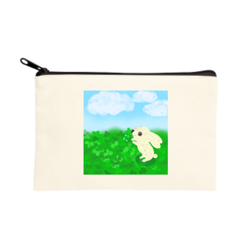 うさぎとクローバー キャンバスポーチ（S）