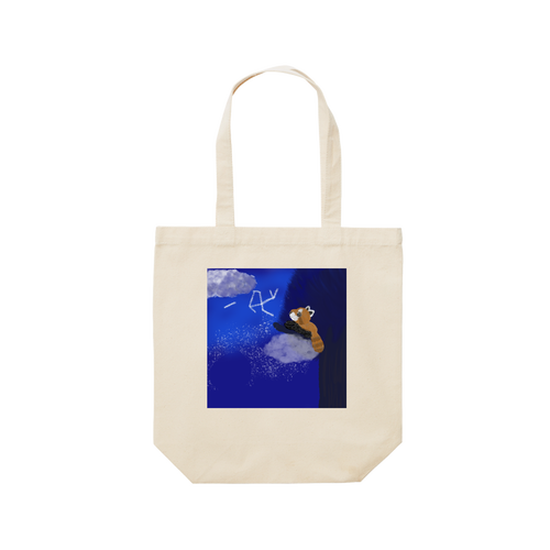 レッサーパンダと星座/夜モチーフ・星空 レギュラーキャンバストートバッグ(M) (フルカラー転写プリント)