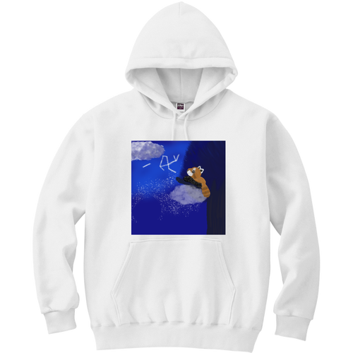 レッサーパンダと星座/夜モチーフ・星空 軽量プルパーカー (長袖プリント)