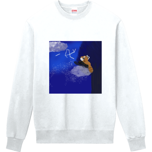 レッサーパンダと星座/夜モチーフ・星空 定番スウェット