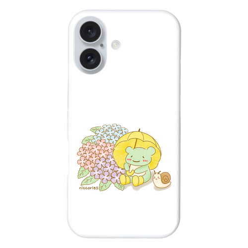 かえるさんの梅雨の楽しみ(iPhone12~16e) iPhone16 (ハードケース)
