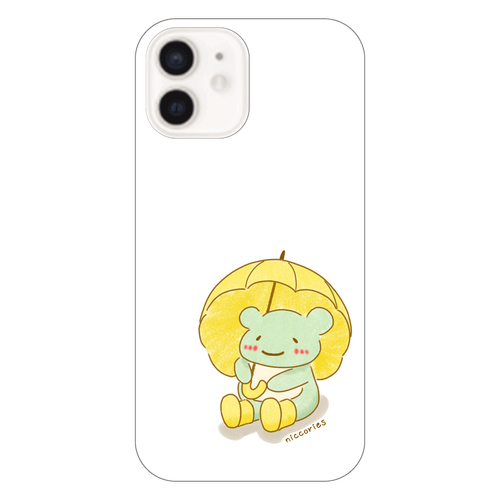 かえるさんの梅雨支度(iPhone12~16e) iPhone12 (白/黒)