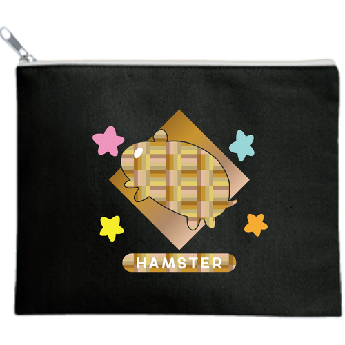 【ハムスター HAMSTER】ポーチ キャンバスフラットポーチ（M）【白プリント有】