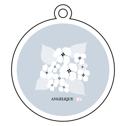 白い紫陽花！ アクリルキーホルダー　丸型 (6cm)