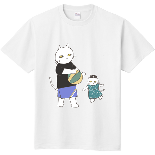 ねこ　バスケ 定番Ｔシャツ