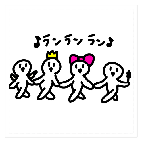 なかよし♪ 100mmクリアステッカー・シール