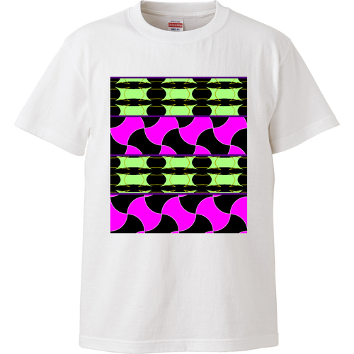 和柄デザイン七宝＆分銅繋ぎ ハイクオリティーTシャツ