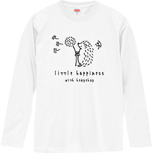 ハリネズミ君とたんぽぽわたげ BK ロングスリーブTシャツ