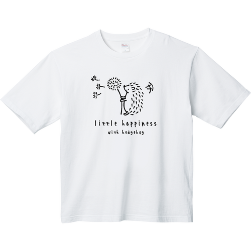 ハリネズミ君とたんぽぽわたげ BK ヘビーウェイト ビッグシルエットTシャツ