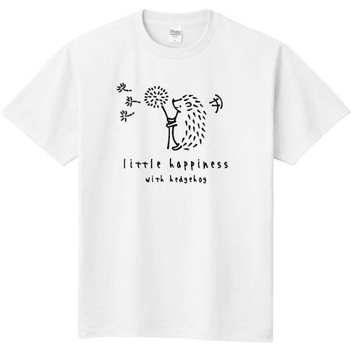 ハリネズミ君とたんぽぽわたげ BK 定番Ｔシャツ