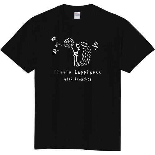 ハリネズミ君とたんぽぽわたげ BK 定番Ｔシャツ