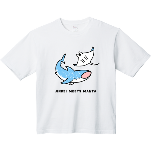 JINBEI MEETS MANTA(ジンベエザメとマンタ) ヘビーウェイト ビッグシルエットTシャツ