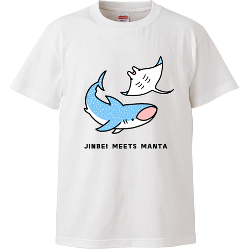 JINBEI MEETS MANTA(ジンベエザメとマンタ) ハイクオリティーTシャツ