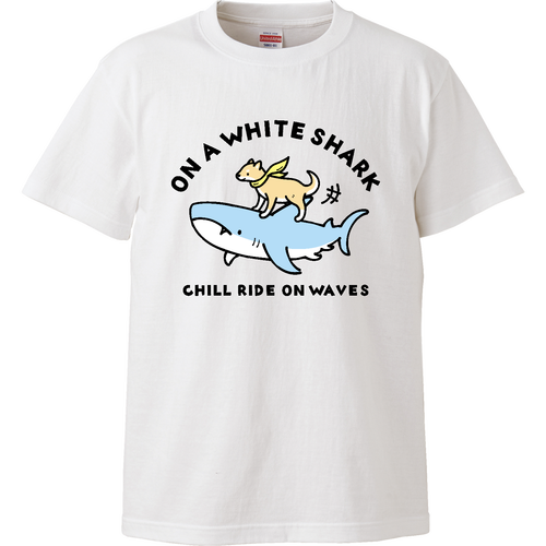 ホホジロザメさんと柴犬君 ハイクオリティーTシャツ