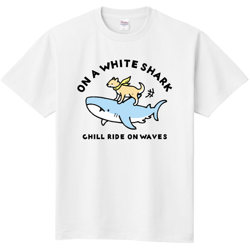 ホホジロザメさんと柴犬君 定番Ｔシャツ