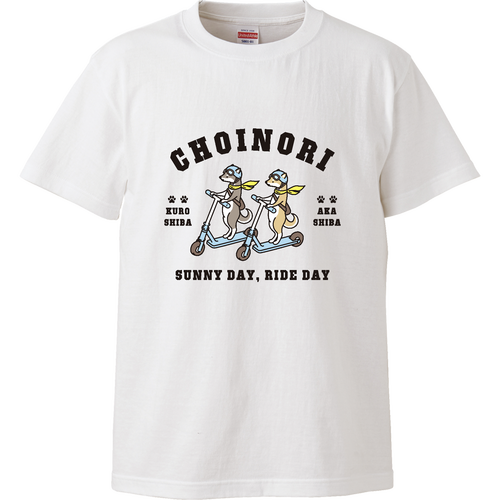 キックボード 柴犬 pat01 ハイクオリティーTシャツ