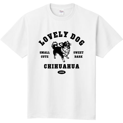 チワワ ブラックタンホワイト pat01 定番Ｔシャツ