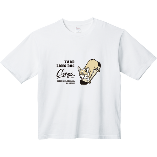 コーギー スケートボード pat02 ヘビーウェイト ビッグシルエットTシャツ