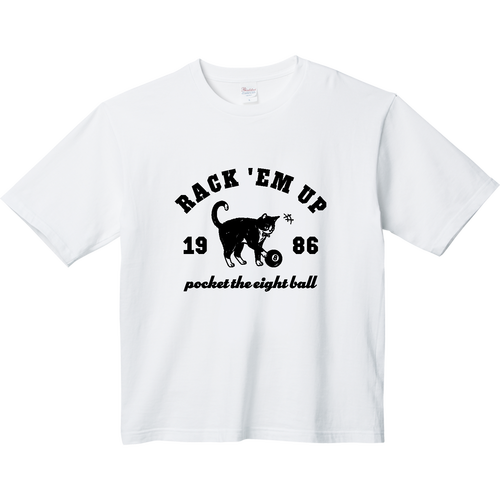 ビリヤード エイトボール タキシード猫 ヘビーウェイト ビッグシルエットTシャツ