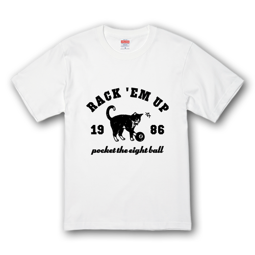 ビリヤード エイトボール タキシード猫 プレミアムTシャツ