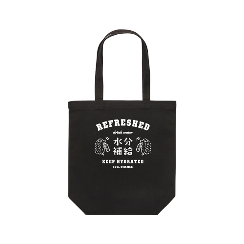 水分補給 ハリネズミ君 WH レギュラーキャンバストートバッグ(M) (フルカラー転写プリント)