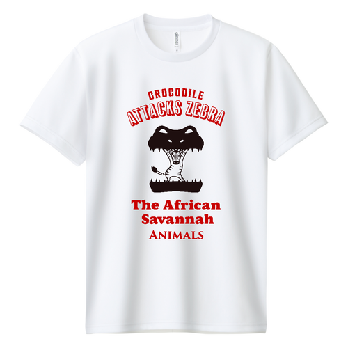 The African Savannah Animals(レッド＆ブラック) ドライＴシャツ