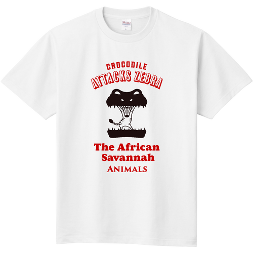 The African Savannah Animals(レッド＆ブラック) 定番Ｔシャツ
