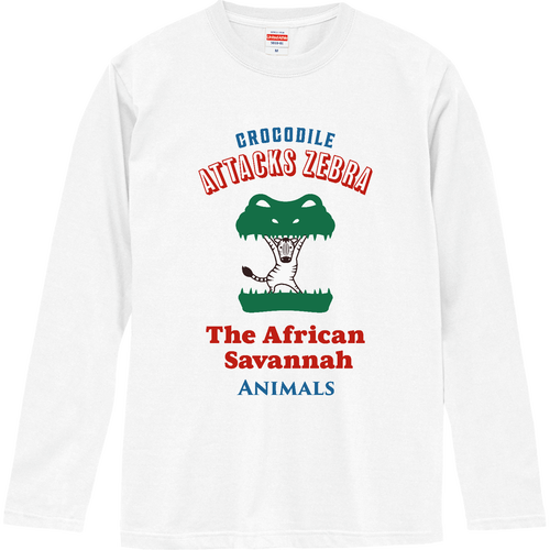 The African Savannah Animals(カラー) ロングスリーブTシャツ