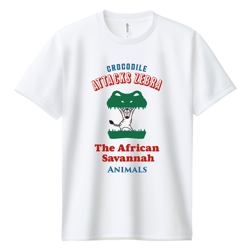 The African Savannah Animals(カラー) ドライＴシャツ