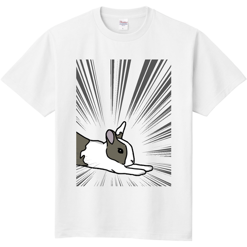 うさぎのスフィンクスTシャツ【集中線】 Tシャツ｜NettoNeon - オリ