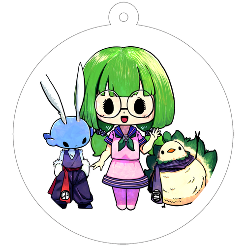 うさトトキーホルダー´(・-・)` 50×50mm アクリルキーホルダー(丸型)