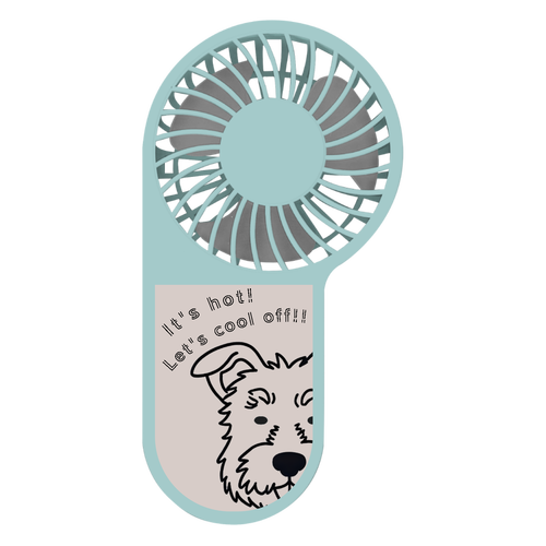 Let's cool off!! つぶらなシュナちゃんミニ扇風機 コンパクトハンディUSBファン