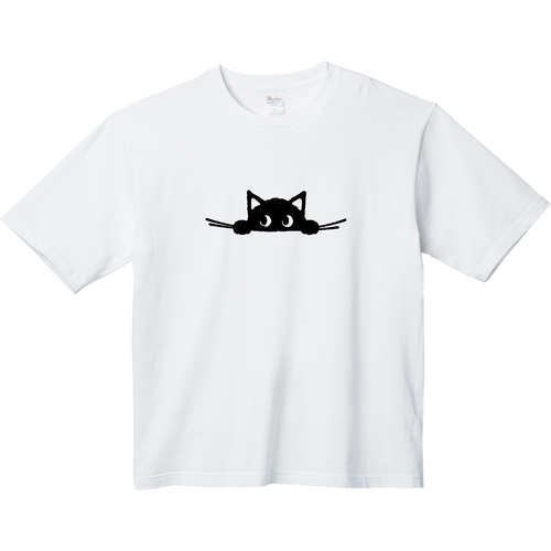 Kuroneko 黒猫（文字無し） ヘビーウェイト ビッグシルエットTシャツ