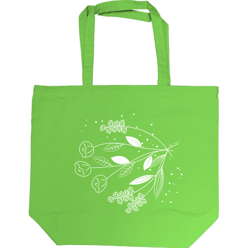 ボタニカル 白 キャンバストート L