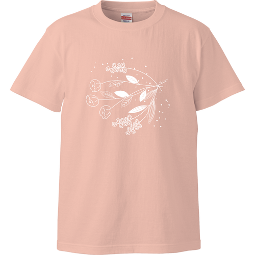 ボタニカル 白 ハイクオリティーTシャツ