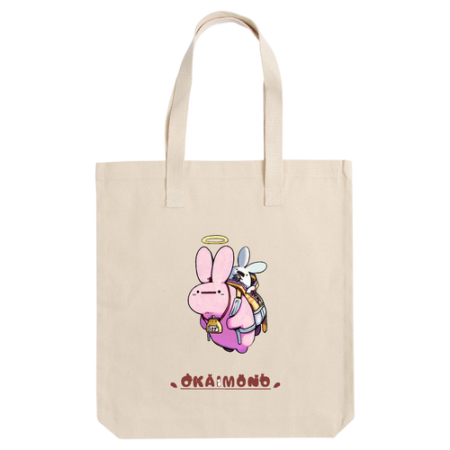 うさぎトートバッグ アーバントート【白プリントあり】