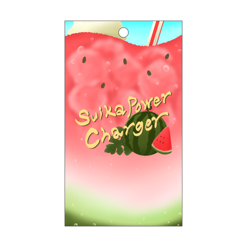 Suika Power Charger (スイカパワーチャージャー) 短冊型アクリルキーホルダー (W40mm H70mm)