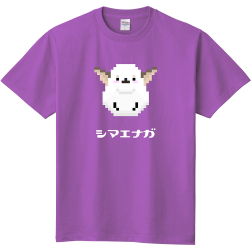 シマエナガ 単体ビッグ『飛ぶ』ピクセルアート 定番Ｔシャツ