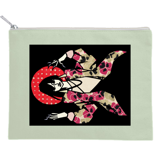 後光 キャンバスフラットポーチ（M）【白プリント有】