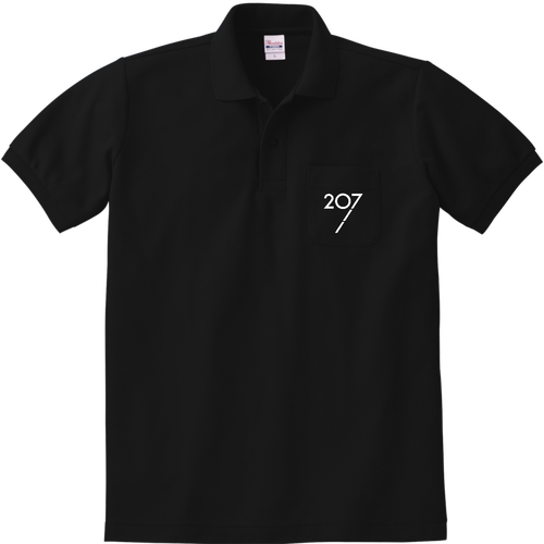207ホワイトロゴ 定番ポロシャツ（ポケット付き）
