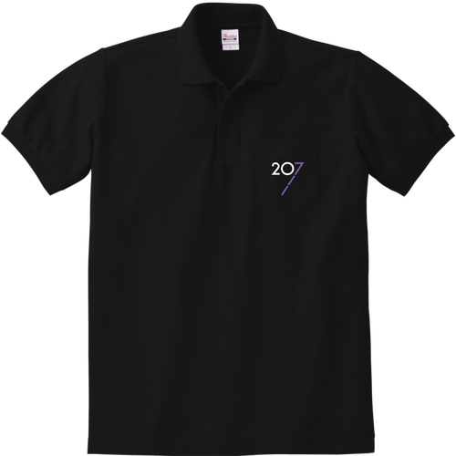 207白紫ロゴ 定番ポロシャツ（ポケット付き）